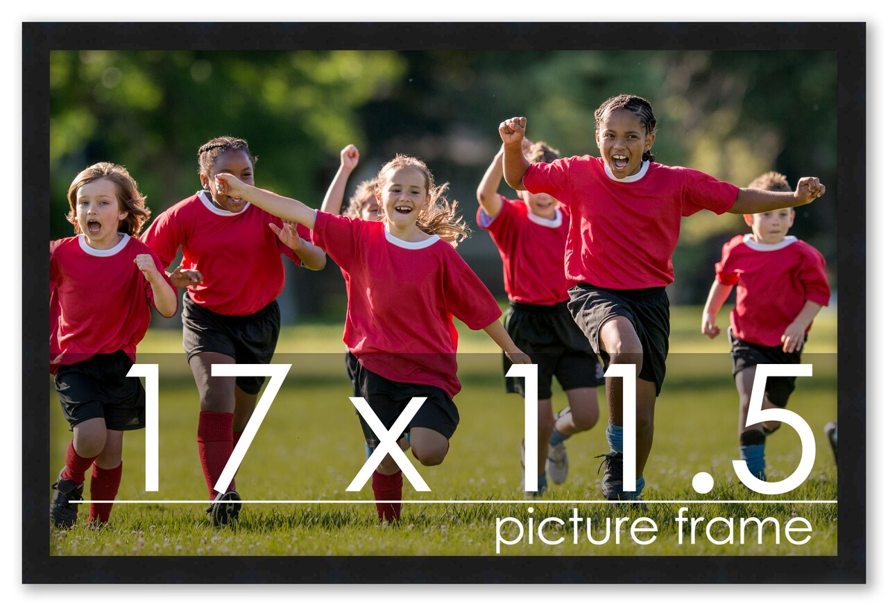 Simple Black Picture Frame - UV Acrylic, Backing Board, Hanging Hardware Included